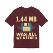 1.44 MB Was All We Needed Retro Tech T-Shirt in Maroon