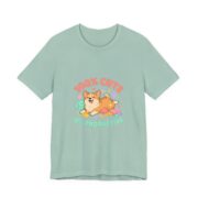 100% Cute 0% Productive Corgi T-Shirt in Dusty Blue