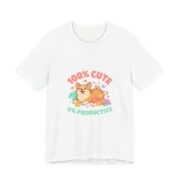 100% Cute 0% Productive Corgi T-Shirt in White
