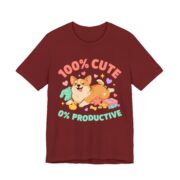 100% Cute 0% Productive Corgi T-Shirt - Image 7