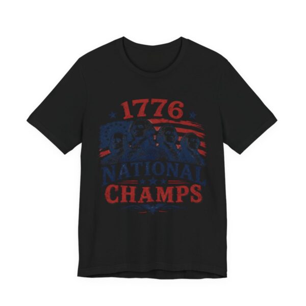 1776 National Champs Founding Fathers T-Shirt in Black