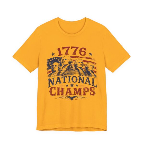 1776 National Champs Founding Fathers T-Shirt in Gold