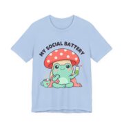 My Social Battery Cute Frog Mushroom T-Shirt - Image 4
