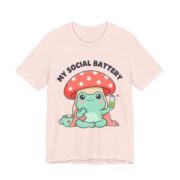 My Social Battery Cute Frog Mushroom T-Shirt - Image 7