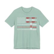 American Flag Fishing Rods Patriotic T-Shirt - Image 2