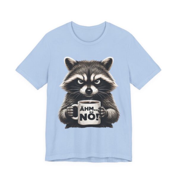 Ahm No Grumpy Raccoon Coffee T-Shirt in Baby Blue