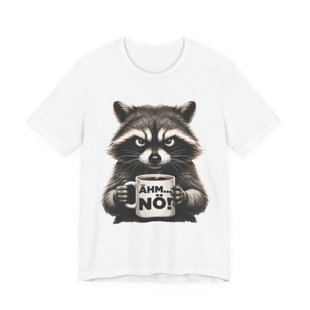 Ahm No Grumpy Raccoon Coffee T-Shirt in White