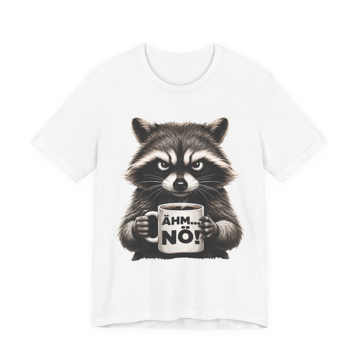 Ahm No Grumpy Raccoon Coffee T-Shirt in White