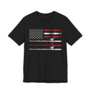 American Flag Fishing Rods Patriotic T-Shirt in Black