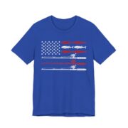 American Flag Fishing Rods Patriotic T-Shirt in True Royal