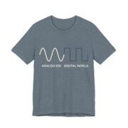 Analog Kid Digital World Shirt - Retro Gen X Gift Tee in Heather Slate