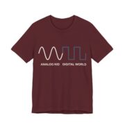 Analog Kid Digital World Shirt - Retro Gen X Gift Tee in Maroon