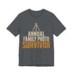 Annual Family Photo Survivor Shirt - Funny Christmas Tee in Asphalt