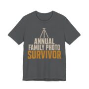 Annual Family Photo Survivor Shirt - Funny Christmas Tee in Asphalt
