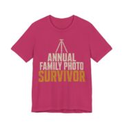 Annual Family Photo Survivor Shirt - Funny Christmas Tee in Berry