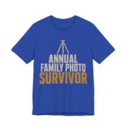 Annual Family Photo Survivor Shirt - Funny Christmas Tee in True Royal