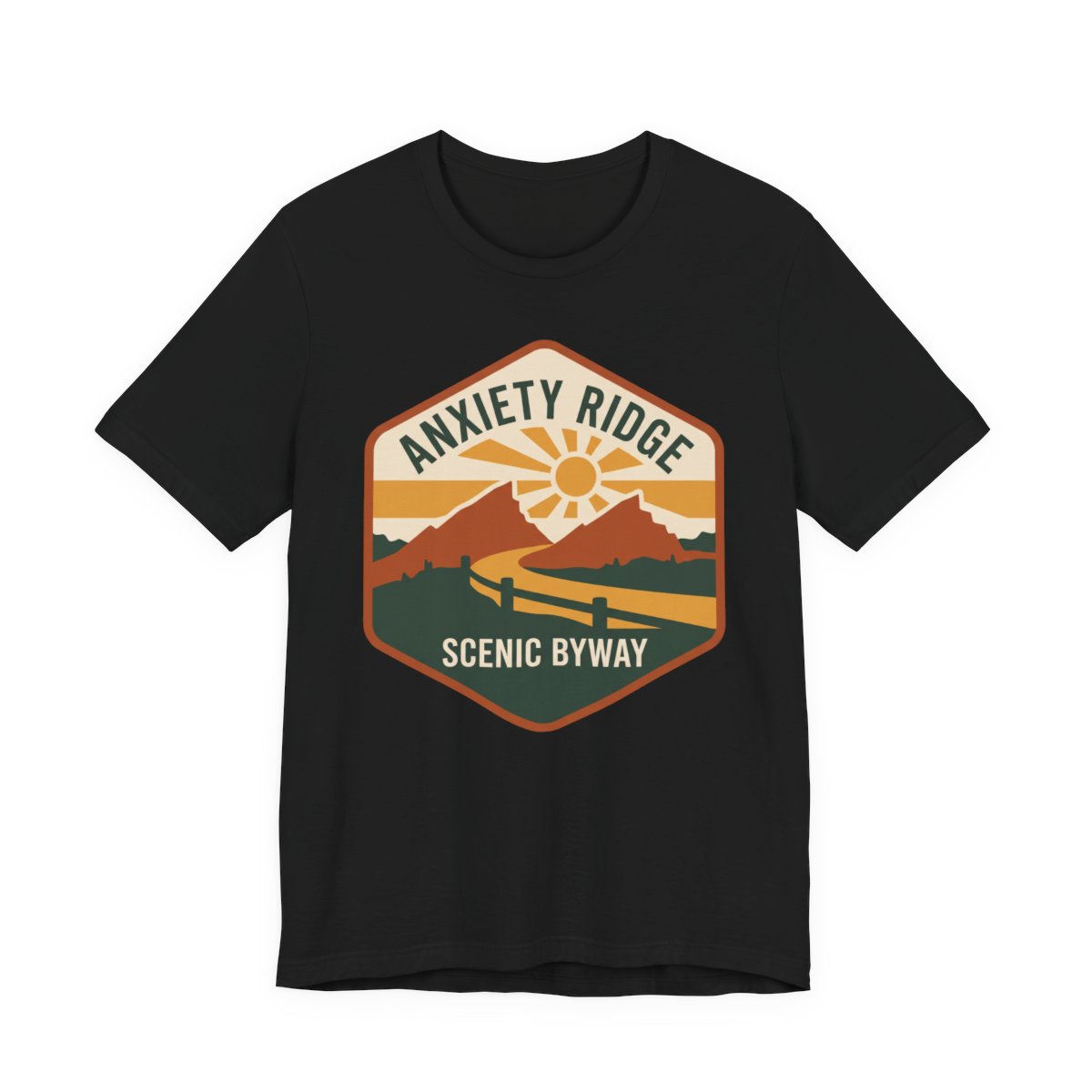Anxiety Ridge Scenic Byway Shirt - Funny Mental Health Tee in Black