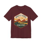 Anxiety Ridge Scenic Byway Shirt - Funny Mental Health Tee in Maroon