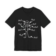 Au Everything Hurts Stick Figure Funny T-Shirt in Black