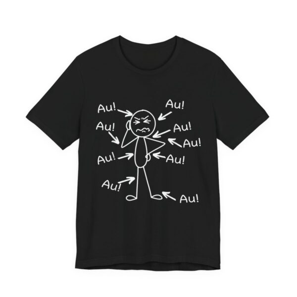 Au Everything Hurts Stick Figure Funny T-Shirt in Black