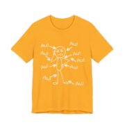 Au Everything Hurts Stick Figure Funny T-Shirt in Gold