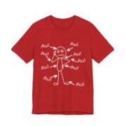 Au Everything Hurts Stick Figure Funny T-Shirt in Red