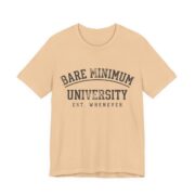 Bare Minimum University Shirt - Funny College Parody Tee in Sand Dune