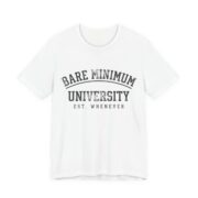Bare Minimum University Shirt - Funny College Parody Tee in White