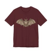 Bat Enthusiast Reluctant Human Shirt - Funny Halloween Tee in Maroon