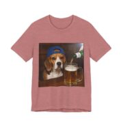 Beagle With A Beer Funny Dog T-Shirt in Heather Mauve