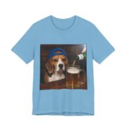 Beagle With A Beer Funny Dog T-Shirt in Ocean Blue