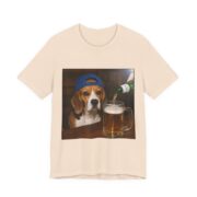 Beagle With A Beer Funny Dog T-Shirt in Soft Cream