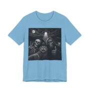Bigfoot Alien Cat Selfie Funny T-Shirt in Ocean Blue