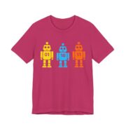 Binary Robots 01 10 11 Funny Nerd T-Shirt in Berry
