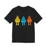 Binary Robots 01 10 11 Funny Nerd T-Shirt in Black