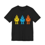 Binary Robots 01 10 11 Funny Nerd T-Shirt in Black
