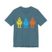 Binary Robots 01 10 11 Funny Nerd T-Shirt in Heather Deep Teal