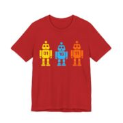 Binary Robots 01 10 11 Funny Nerd T-Shirt in Red