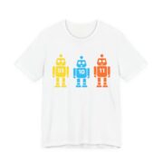 Binary Robots 01 10 11 Funny Nerd T-Shirt in White