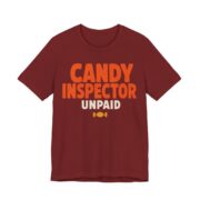 Candy Inspector, Unpaid Shirt - Funny Halloween Tee in Cardinal