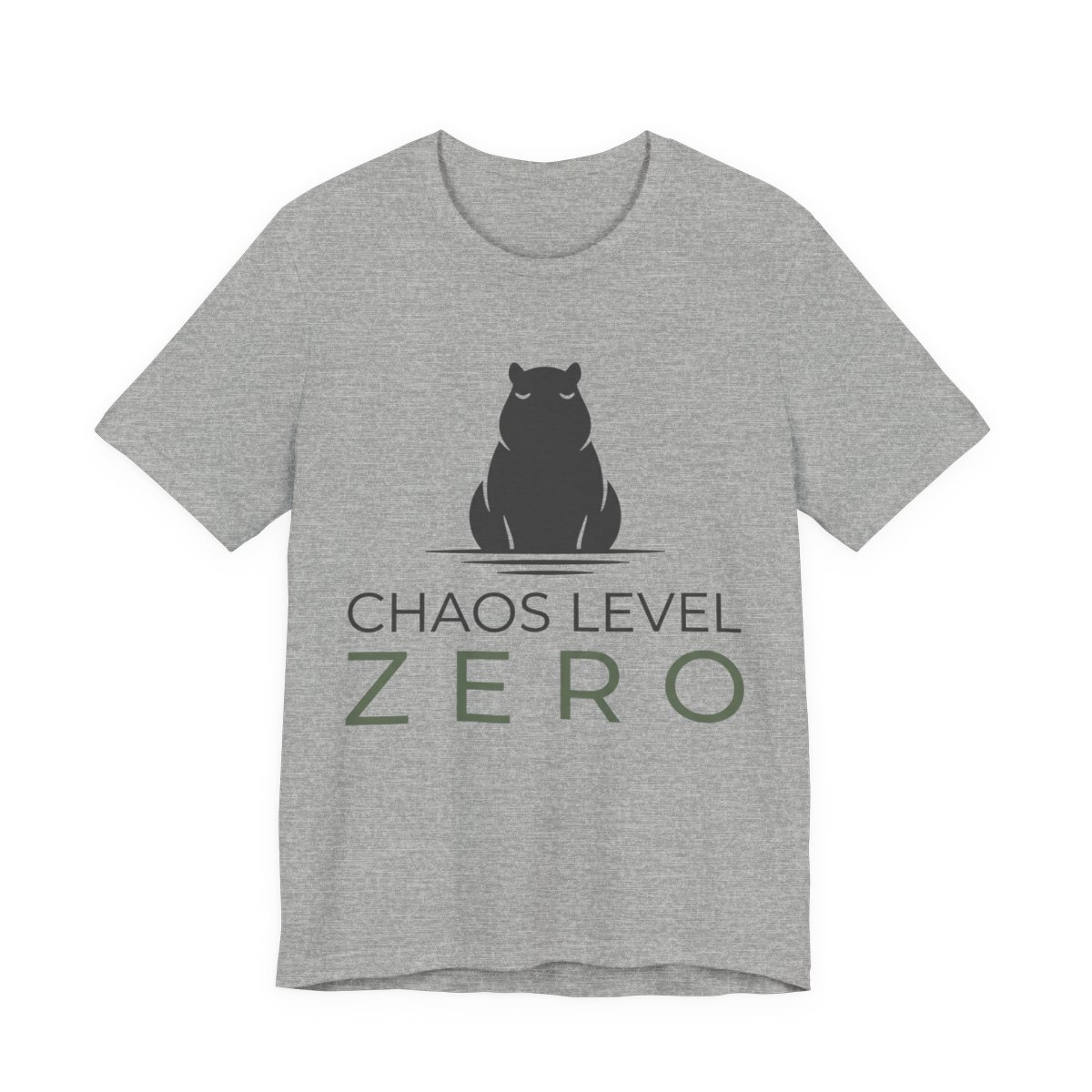 Capybara Chaos Level Zero Shirt - Funny Capybara Tee in Athletic Heather