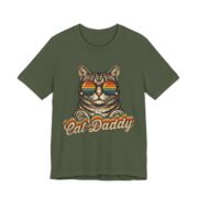 Cat Daddy Sunglasses Cat Dad T-Shirt in Military Green