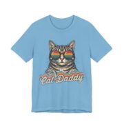 Cat Daddy Sunglasses Cat Dad T-Shirt in Ocean Blue