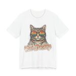 Cat Daddy Sunglasses Cat Dad T-Shirt in White