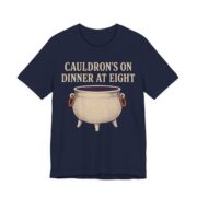 Cauldron's On. Dinner At Eight Shirt - Funny Halloween Tee in Navy