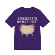 Cauldron's On. Dinner At Eight Shirt - Funny Halloween Tee in Team Purple