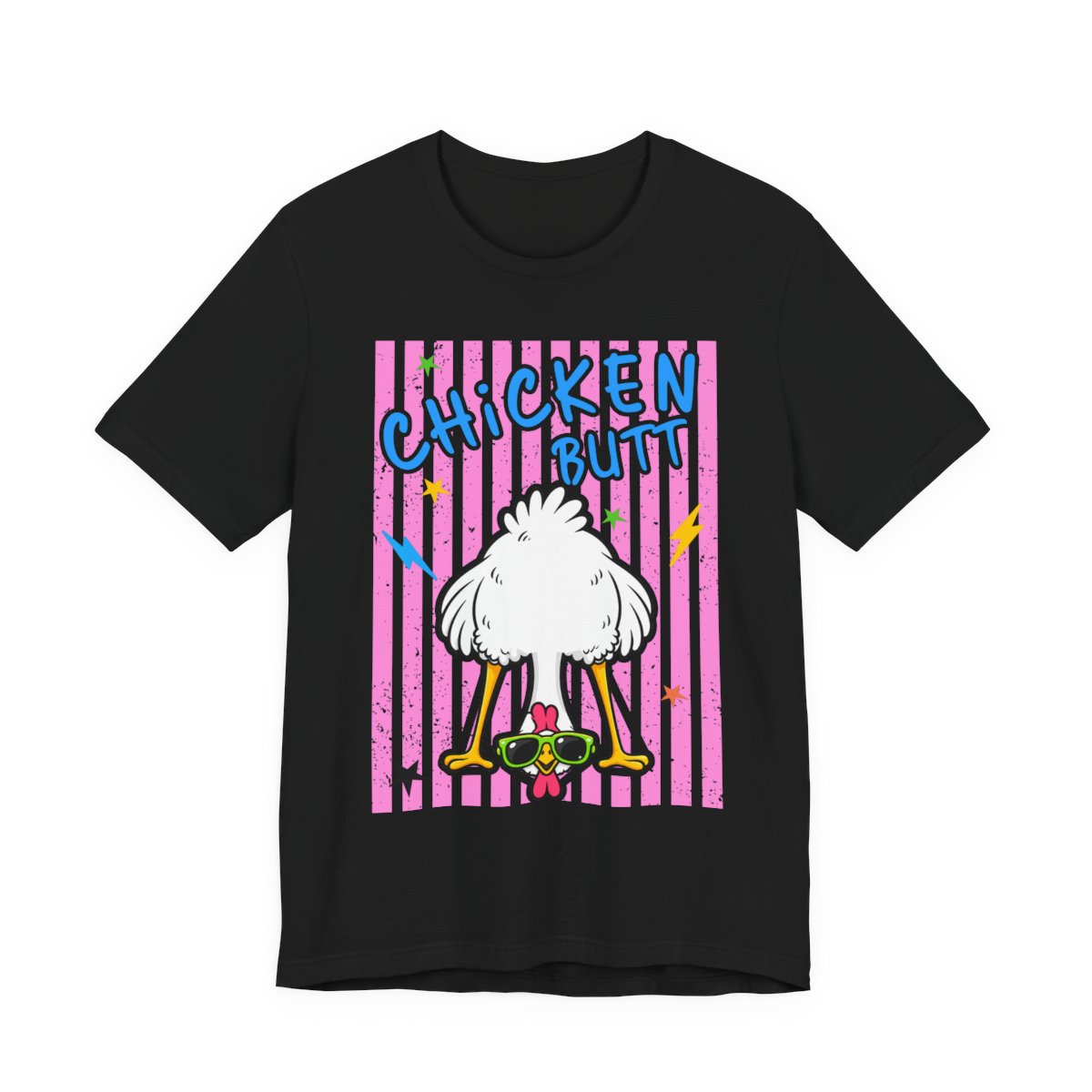Chicken Butt Funny Matching T-Shirt in Black