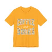 Coffee And Books Floral Reader T-Shirt in Gold