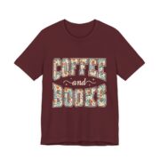 Coffee And Books Floral Reader T-Shirt in Maroon