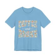 Coffee And Books Floral Reader T-Shirt in Ocean Blue